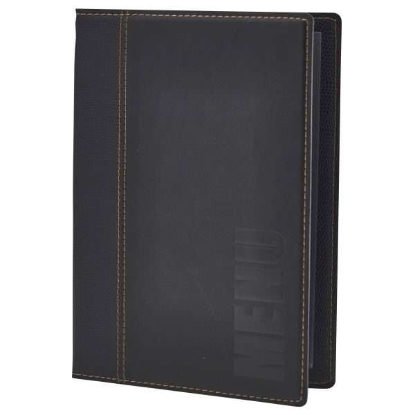Contemporary A5 Menu Holder Black 4 Pages