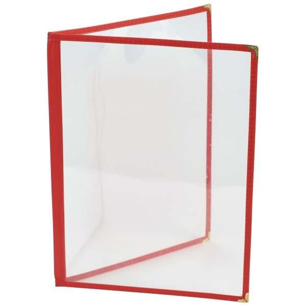 Red American Style A4 Menu Holder – 2 Page