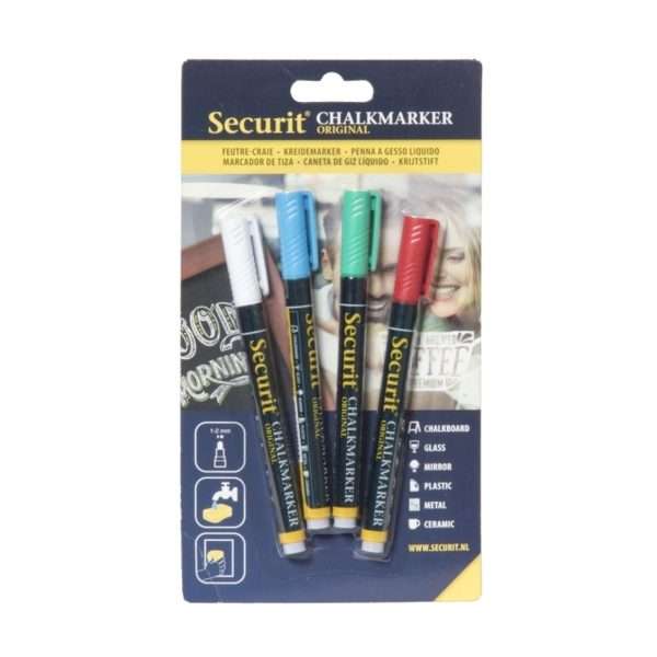 Chalkmarkers 4 Colour Pack (R,G,W,Bl) Small