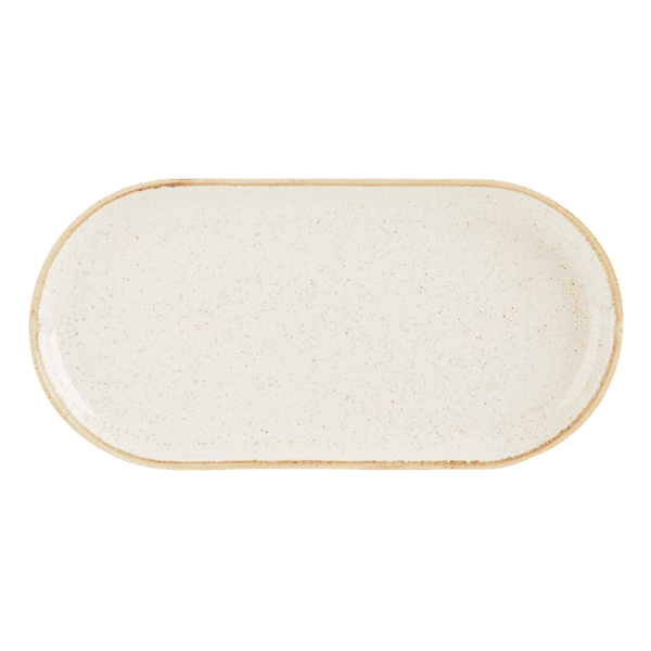 Seasons by Porcelite Oatmeal Narrow Oval Plate 32x20cm/12.5×8″ QTY: 6