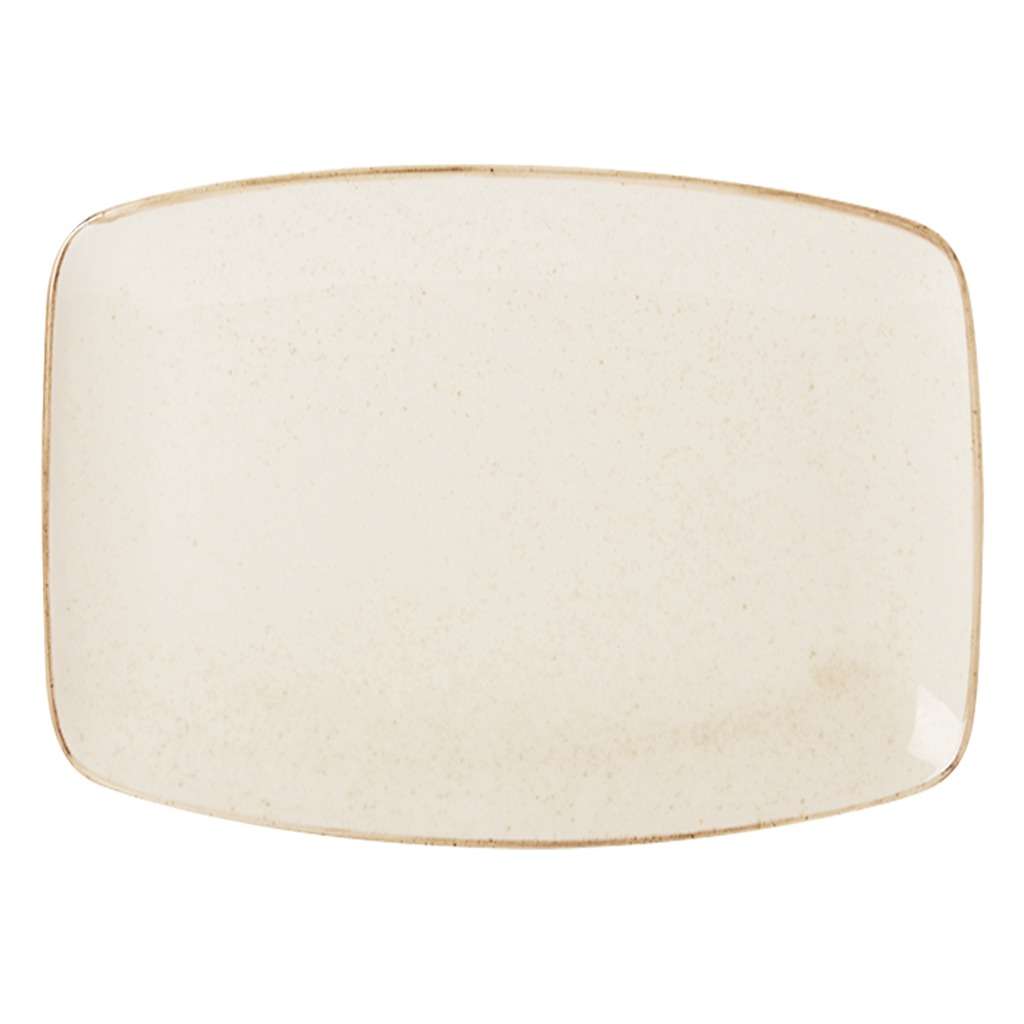 118427OA Seasons by Porcelite Oatmeal Rectangular Plate 27cm QTY: 6