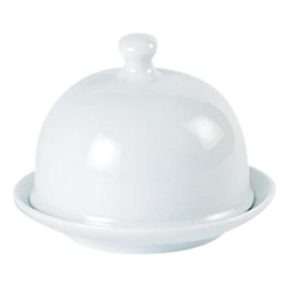 Porcelite Round Covered Butter Dish 9×6.5cm/3.5″x2.5″ QTY: 6