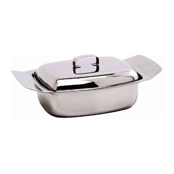 S/S Butter Dish & Lid 250G (0.5Lb) qty:1