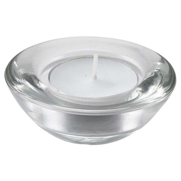 Genware Glass Round Tealight Holder 75mm Dia QTY:12