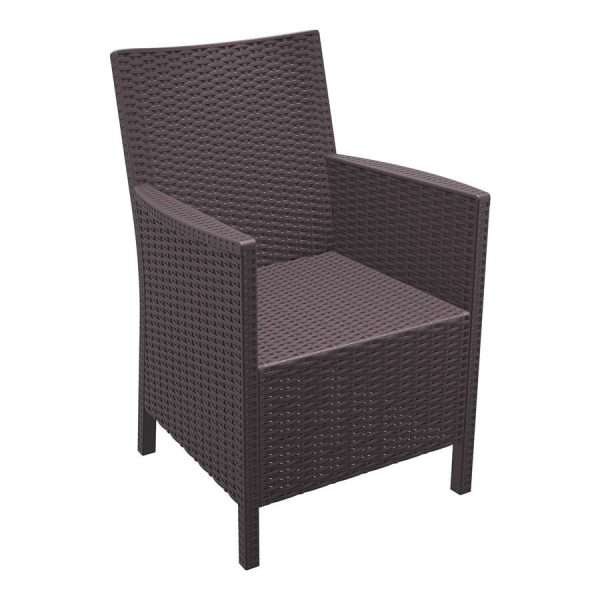 California Rattan Arm Chair – Brown