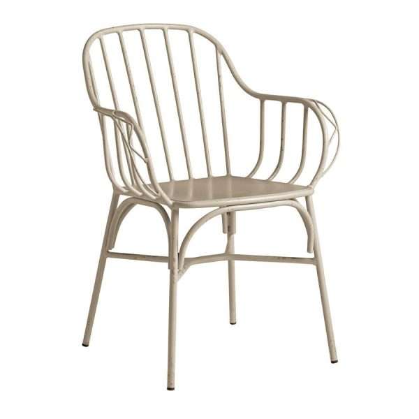 Denver Armchair – Vintage Finish Alu Frame White