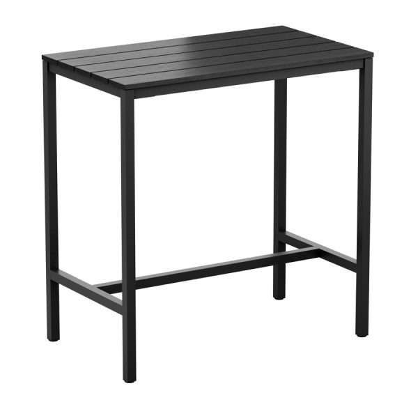 EKO 4 Leg Poseur Table – Black – 119x69cm