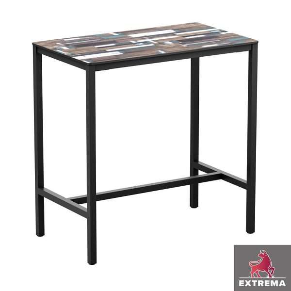 Extrema Driftwood 4 Leg Poseur Table – Black – 119x69cm