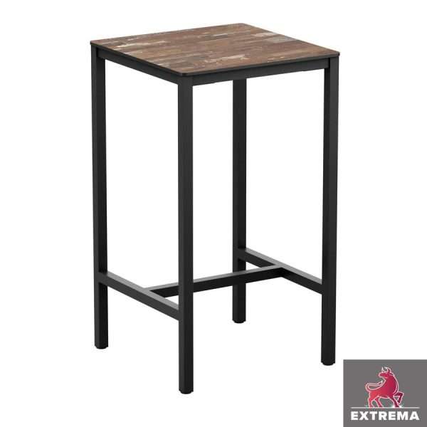 Extrema Planked Wood Bar Square Table