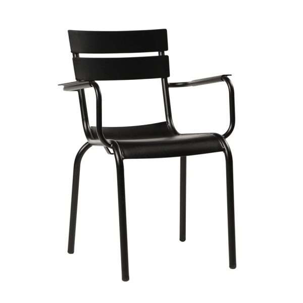 Marlow Stacking Alu Outdoor  Armchair – Black