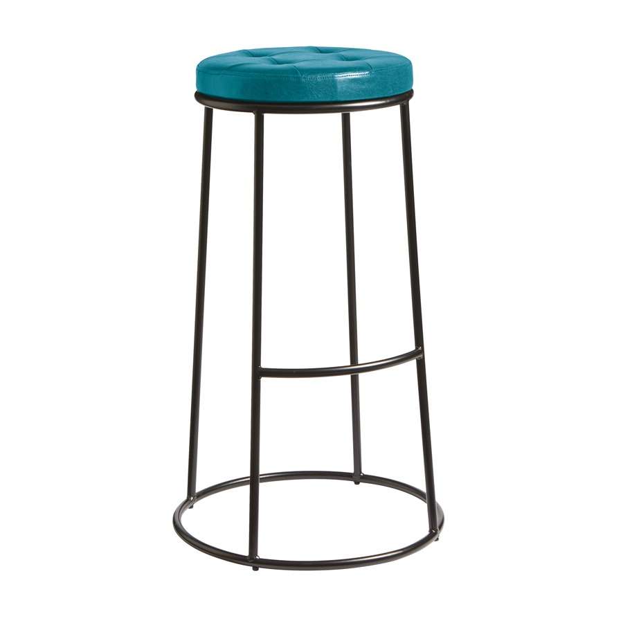 Max-High-Stool-Black-Frame_Vintage-Teal-Seat-Pad-ZA.7287ST Max 75 – Black metal frame – Vintage Teal Seat