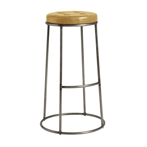 Max High Stool Clear Lacq Frame Vintage Gold Seat Pad ZA.7289ST