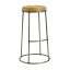 Max High Stool Clear Lacq Frame Vintage Gold Seat Pad ZA.7289ST