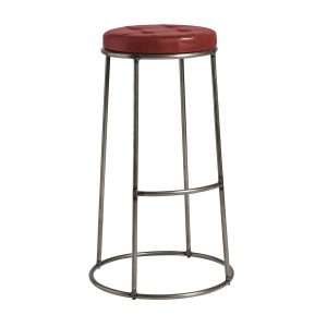 Max High Stool Clear Lacq Frame Vintage Red Seat Pad ZA.7297ST