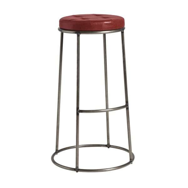 Max 75 – Clear Lacquered metal frame – Vintage Red Seat