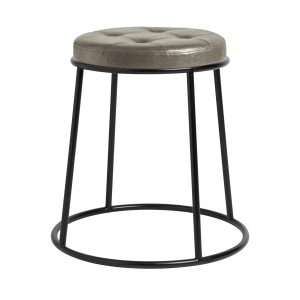 Max Low Stool Black Frame Vintage Silver Seat Pad ZA.7296ST