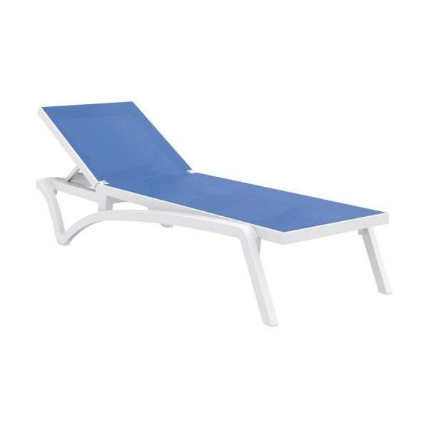 Pacific Sun Lounger – White/ Blue