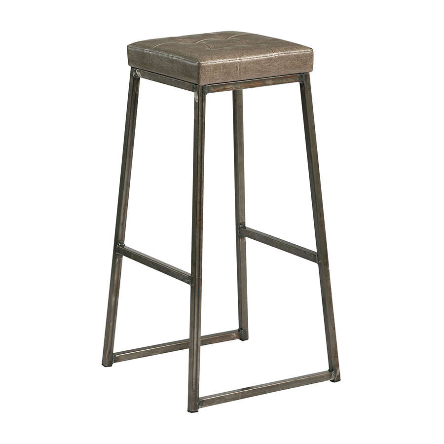 Style Bar Stool Laquered Frame Vintage Silver Seat Pad ZA.72103ST