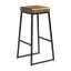 Style Bar Stool Matt Black Frame Vintage Gold Seat Pad ZA.6686ST