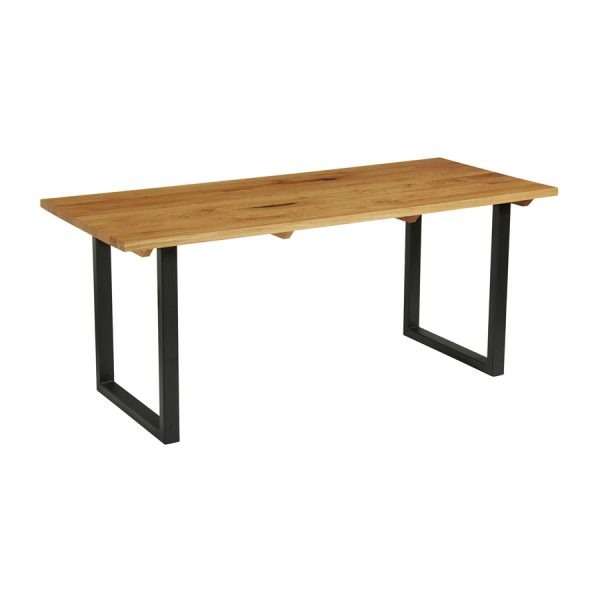 Wentworth ‘Loop’ Dining Table – Black – Character Oak – 180cmx75cm
