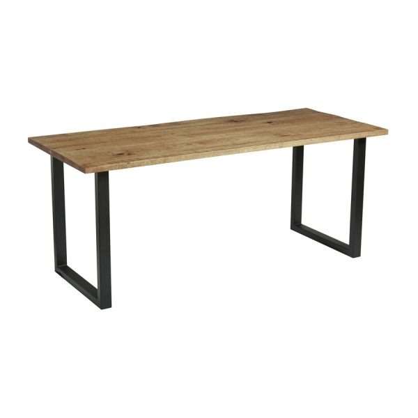 Wentworth ‘Loop’ Dining Table  – Black – Rustic Antique – 180cm x 75cm