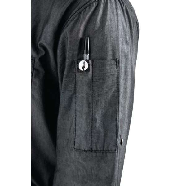 Chef Works Urban Detroit Long Sleeve Denim Shirt Black L