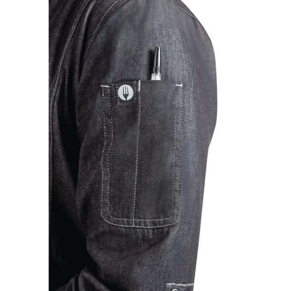 Chef Works Urban Gramercy Unisex Denim Chef Jacket Black S