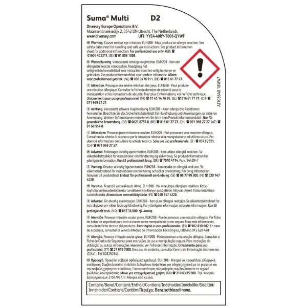 Suma Multi D2 All-Purpose Cleaner Concentrate 2Ltr