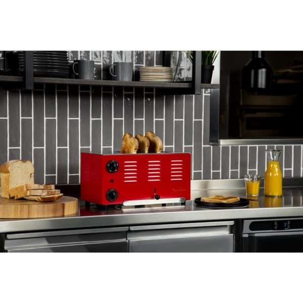 Rowlett Regent 4 Slot Toaster Traffic Red with 2x Additional Elements