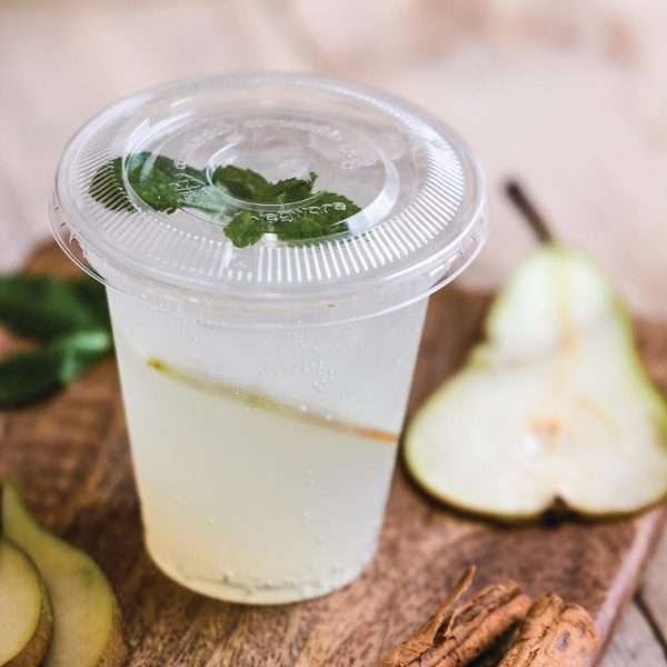 Vegware 96 Series Compostable Cold Cup Flat Lids No Hole 12/16oz (Pack of 1000)