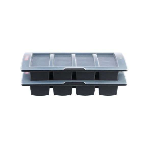 Araven Dark Grey Cutlery Tray with Lid