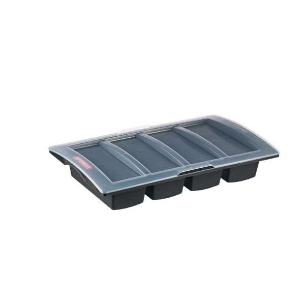 Araven Dark Grey Cutlery Tray with Lid