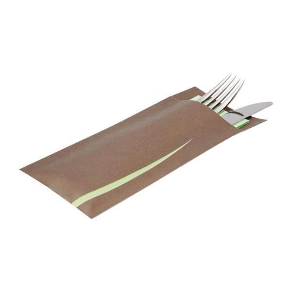 Europochette Bari Brown Cutlery Pouch with Napkin (Pack of 100)