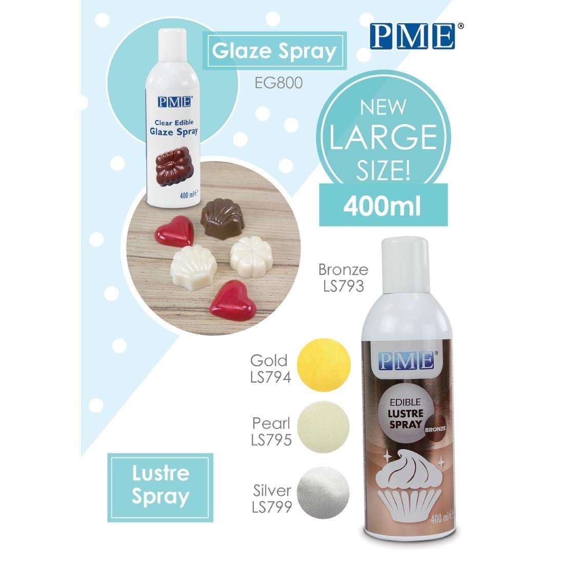 cx147_3 PME Edible Lustre Spray Silver 400ml