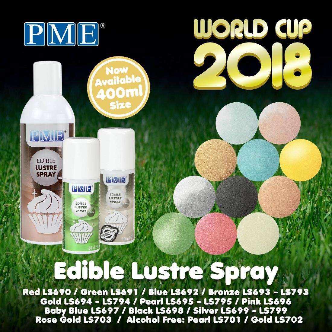 cx147_5 PME Edible Lustre Spray Silver 400ml