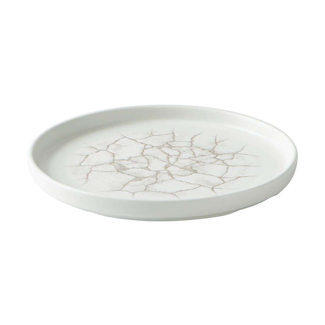 cx676_1 Churchill Studio Prints Kintsugi Agate Walled Plates Grey 220mm (Pack of 6)
