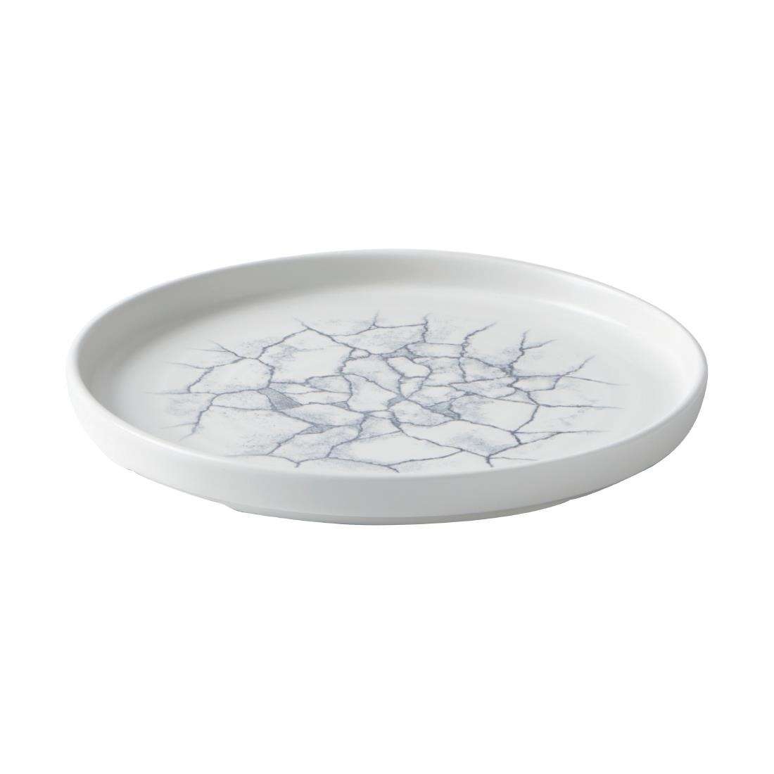cx697_1 Churchill Studio Prints Kintsugi Pearl Walled Plates Grey 220mm (Pack of 6)