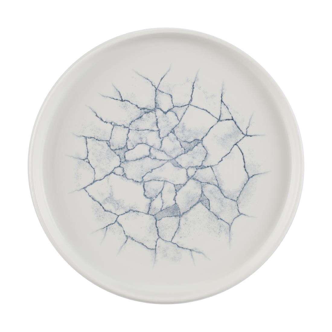 cx697_2 Churchill Studio Prints Kintsugi Pearl Walled Plates Grey 220mm (Pack of 6)