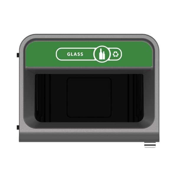 Rubbermaid Configure Recycling Bin with Glass Recycling Label Green 125Ltr