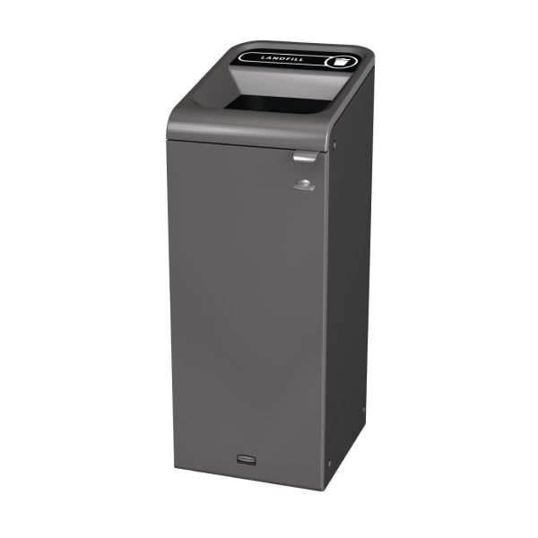 Rubbermaid Configure Recycling Bin with Landfill Label Black 57Ltr