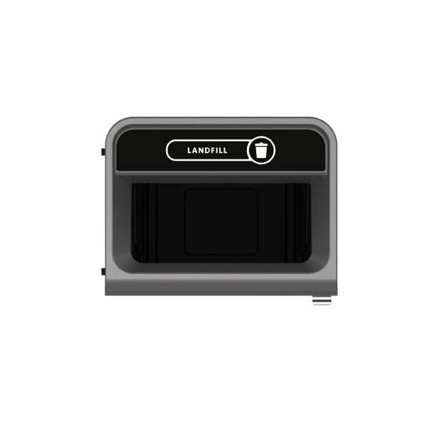 Rubbermaid Configure Recycling Bin with Landfill Label Black 125Ltr