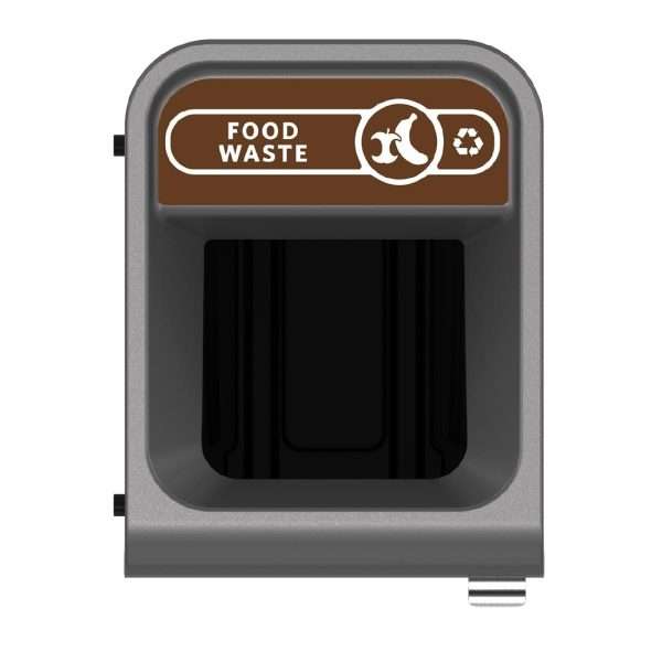 Rubbermaid Configure Recycling Bin with Food Waste Label Brown 57Ltr