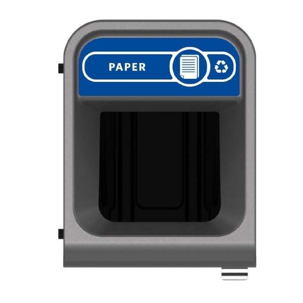 Rubbermaid Configure Recycling Bin with Paper Recycling Label Blue 57Ltr