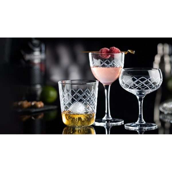 Utopia Raffles Diamond Nick and Nora Glasses 170ml (Pack of 6)