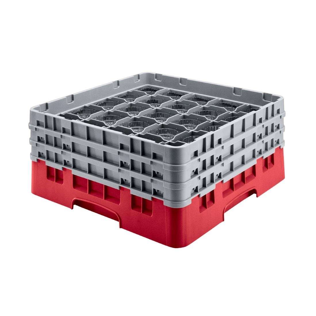 cz178_new Cambro Camrack Red 36 Compartments Max Glass Height 156mm