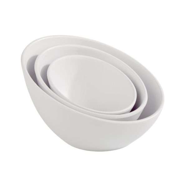 APS Zen Melamine Round Sloped Bowl White 150ml