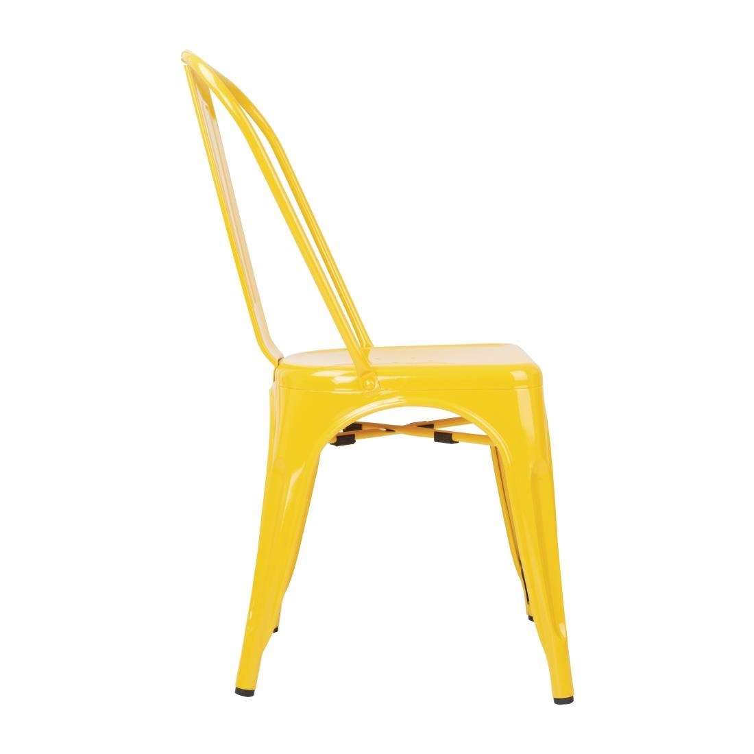 dk292_yellowsteelchair2 Bolero Bistro Steel Side Chairs Yellow (Pack of 4)