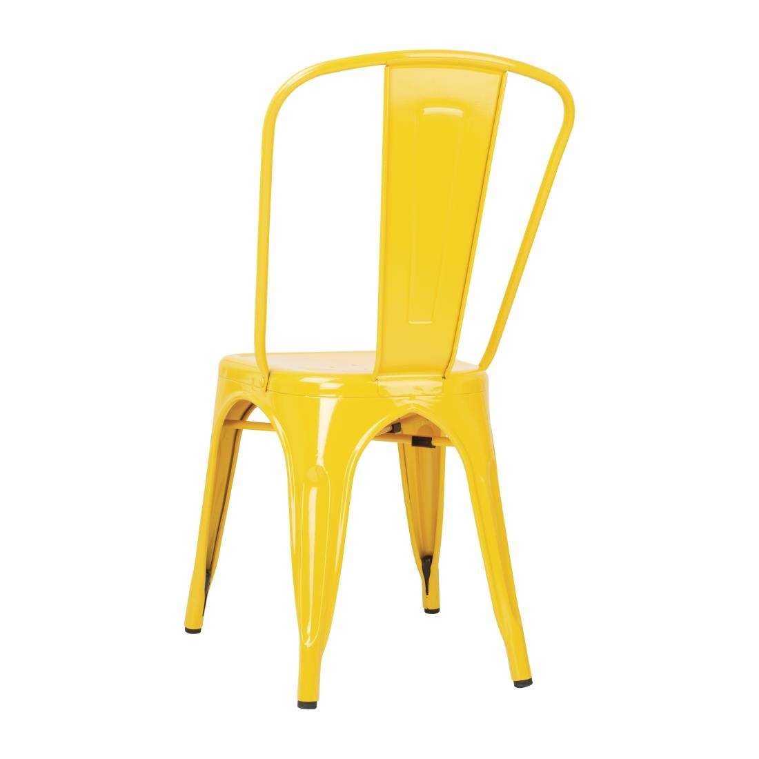 dk292_yellowsteelchair3 Bolero Bistro Steel Side Chairs Yellow (Pack of 4)