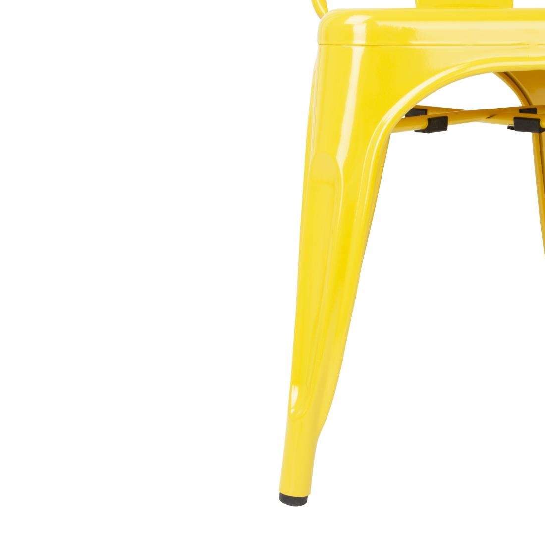 dk292_yellowsteelchair4 Bolero Bistro Steel Side Chairs Yellow (Pack of 4)