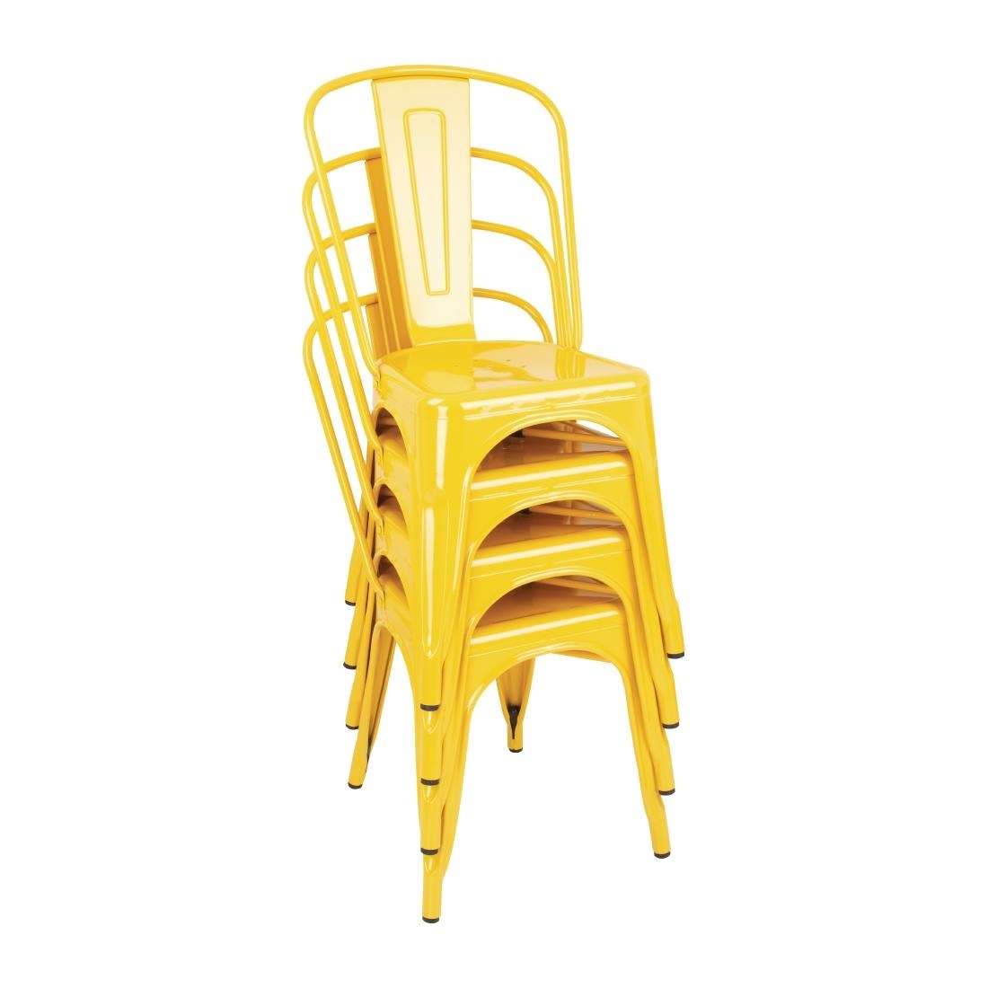 dk292_yellowsteelchair5 Bolero Bistro Steel Side Chairs Yellow (Pack of 4)